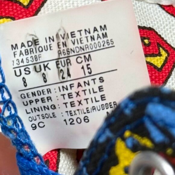 Converse Chuck Taylor All Star Superman High‑Top Sneakers Infant Size 8 | DC - Picture 14 of 17